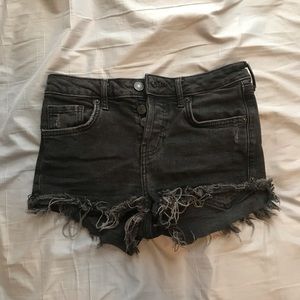 Distressed Black Denim Shorts!